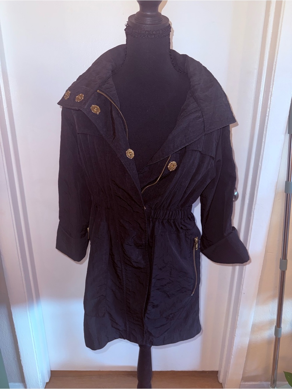 Anthropologie Millard Fillmore MF-13 Black Hooded Utility Parka Jacket XS